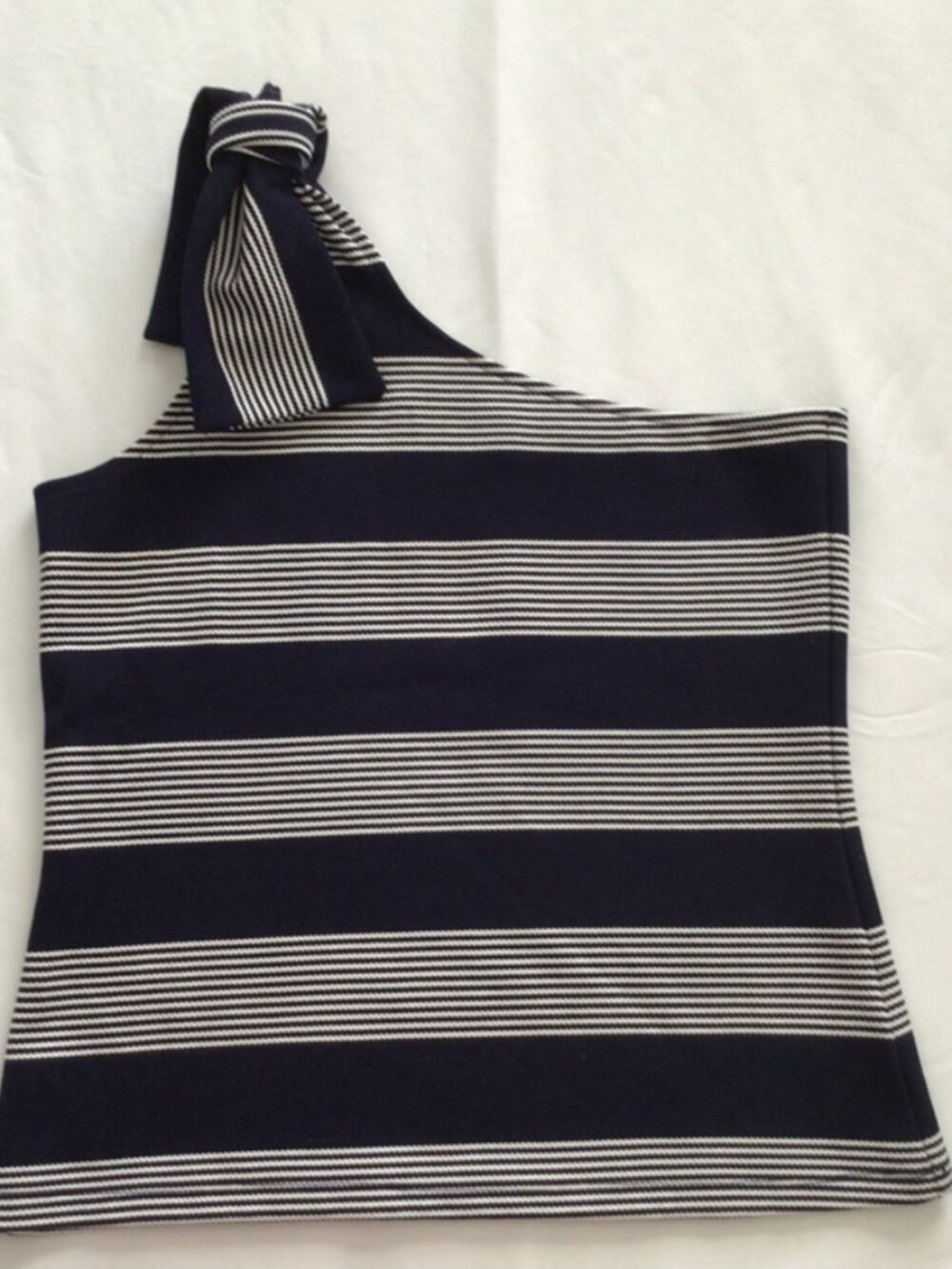 ANTHRO One shoulder striped tank Sz S